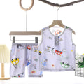 Tong Xinyuan Kids Cotton Silk Vest Set Shorts (Gray) car cotton silk vest set 130cm
