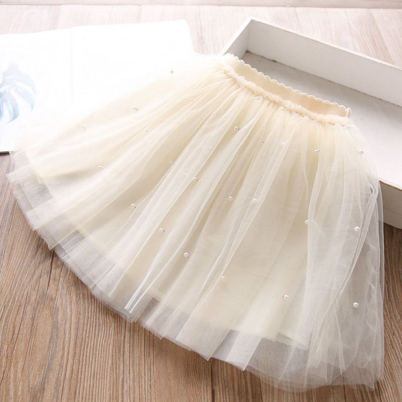 Girls Cotton Cake Skirt Princess Grey Champagne 150
