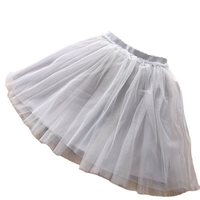 Girls Cotton Cake Skirt Princess Grey Champagne 150