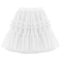 Girls Princess Skirt Polyester Ruffled Summer White 110cm