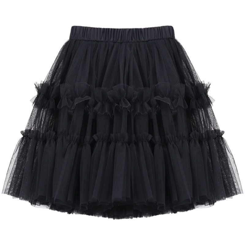 Girls Princess Skirt Polyester Ruffled Summer White 150cm