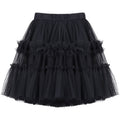 Girls Princess Skirt Polyester Ruffled Summer Black 150cm