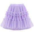 Girls Princess Skirt Polyester Ruffled Summer Violet 120cm