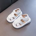 Baby Leather Sandals Bocai Cat Velcro Non Slip White 23 yards inner length 15cm