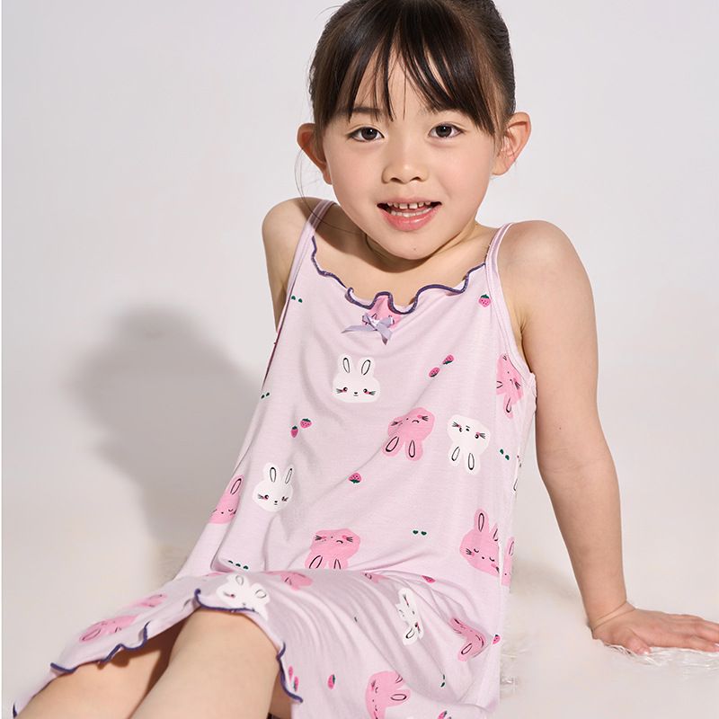 KIDS MAM&DAD Girls Viscose Summer Sleepwear 31209 purple bunny 130cm