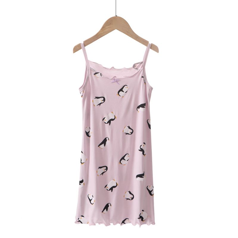 KIDS MAM&DAD Girls Viscose Summer Sleepwear 31224 purple penguin full print 110cm