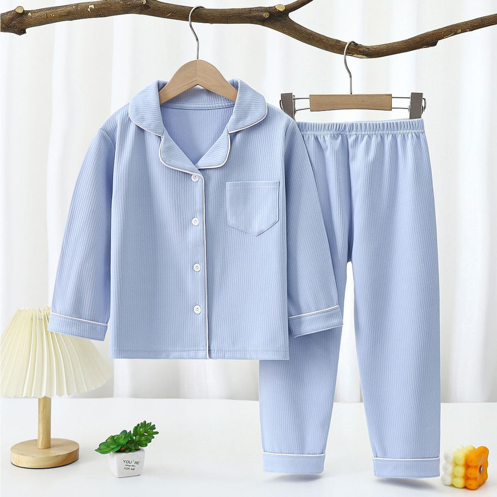 Yi Mei Kids Pajamas De Velvet Long Sleeve Two Piece Set SY07-pajamas Brown 180cm