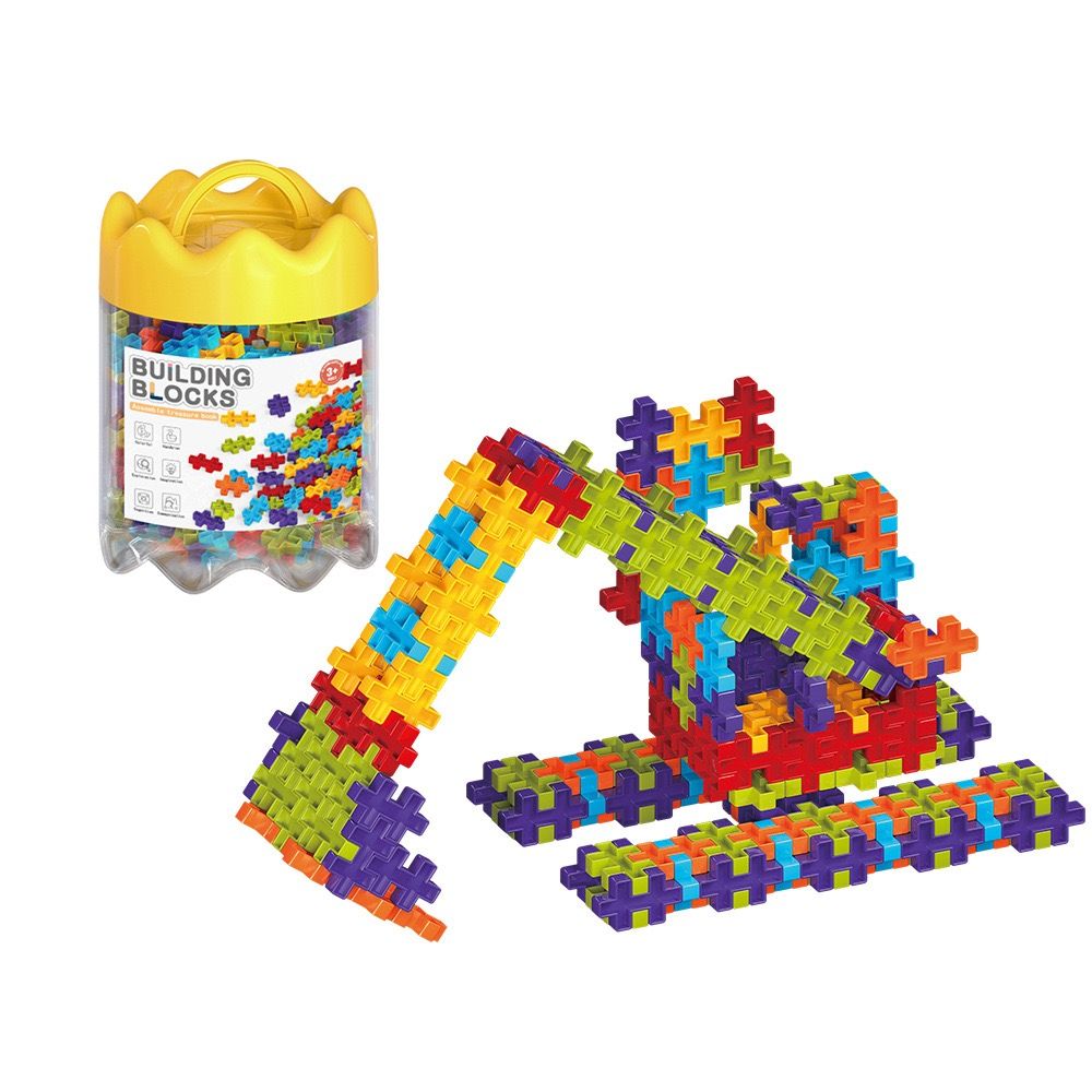 6-Color Mix Double Cross Building Blocks Set for Kids - Creative STEM Early Learning Toys for Ages 3-6, Ideal for Preschool, Home Play, and Educational Gifts (K360PCS)