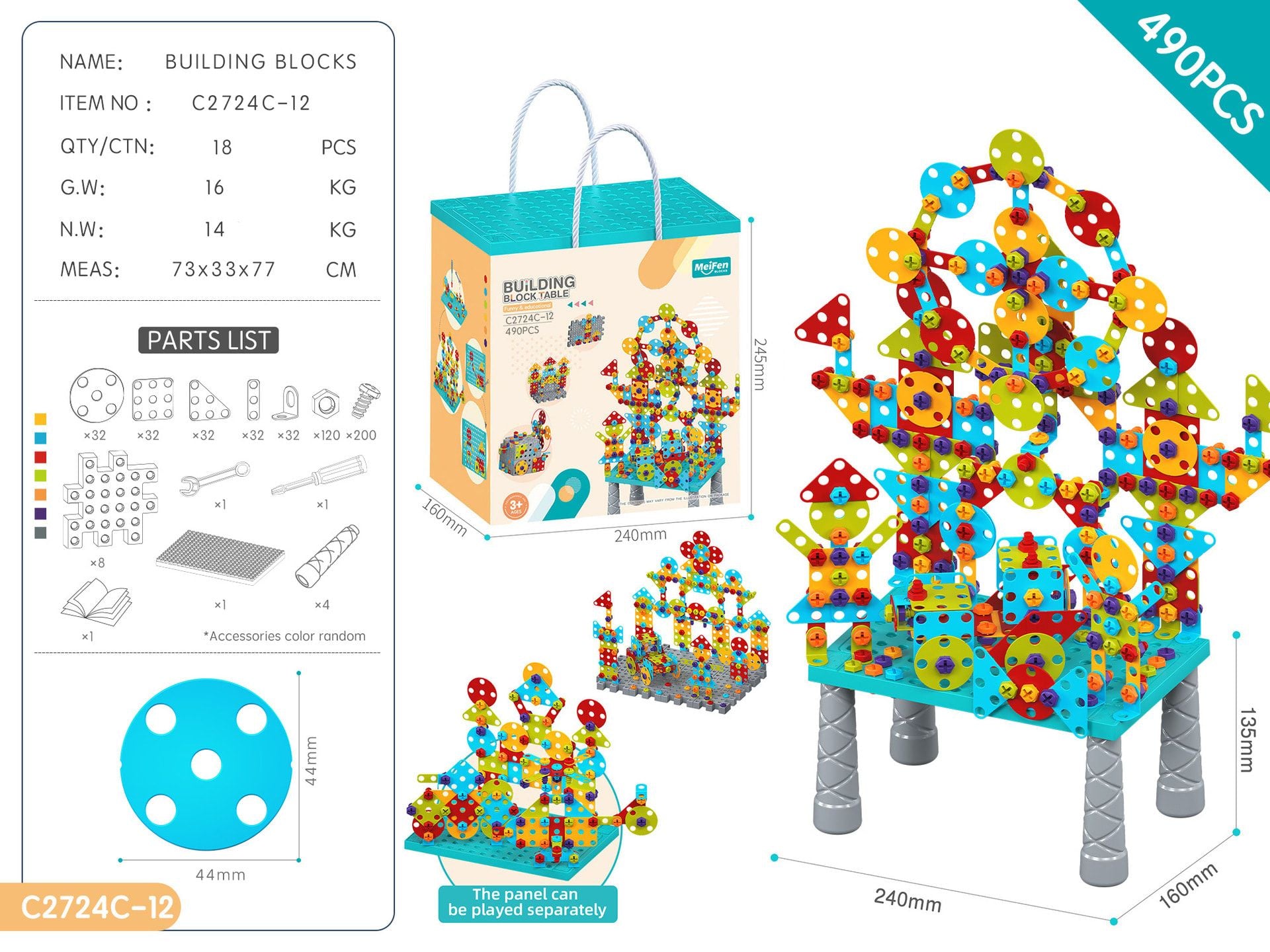 DIY Screw Assembly Building Blocks Set for Kids Ages 3-6 – Creative Educational Toy with Wrench and Screwdriver, Perfect for Parent-Child Interaction and Fine Motor Skills Development (366PCS)