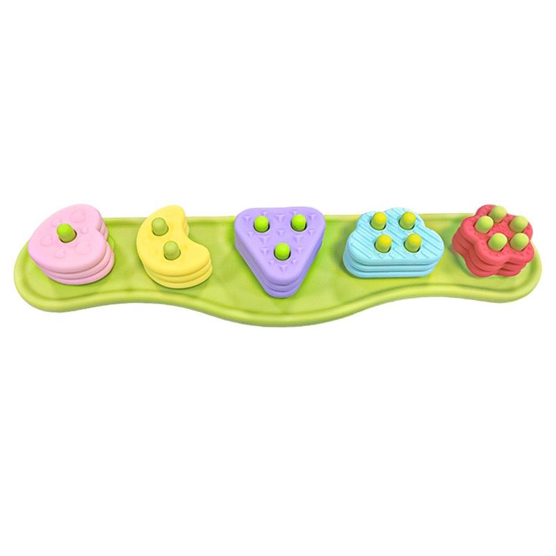 Explore Colors, Shapes, and Numbers with This Stacking & Sorting Puzzle Toy – Food-Grade Silicone, Sensory Press-and-Play Fun, Perfect for Toddler Early Learning and Quiet Play at Home (Green)