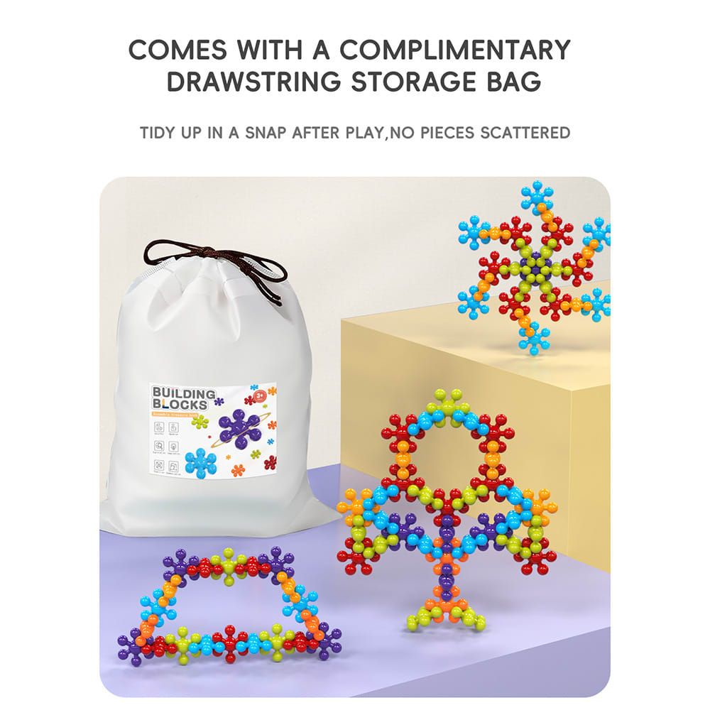 3D Plum Blossom Building Blocks for Kids – DIY Creative Puzzle Toy for Ages 3+ with 112, 302, or 902 Pieces, Safe Plastic, Reusable Storage Bag, and Idea Guide for Endless Fun (302PCS)