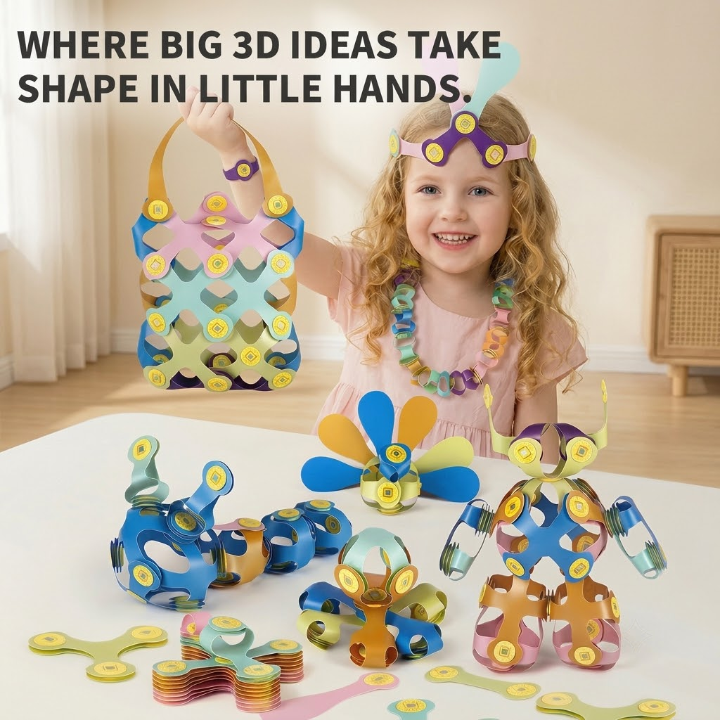 Kids 3D Soft Magnetic Building Tiles Toy Set, Creative DIY Puzzle Blocks for Ages 3+ - Develops Fine Motor Skills & Imagination, Ideal Birthday Gift for Girls, Home Play STEM Learning Kit (66PCS)