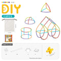 DIY Flexible Straw Building Blocks for Kids Ages 3-6, Creative Educational Construction Toy Set with Bendable Straws and Connectors, 112/242/723 Pieces for 3D Geometry and Imaginative Play (112PCS)