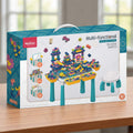 Multifunctional Kids Building Block Table Set with Storage, Compatible with 3-6 Year Olds, Includes Chair and 88-380PCS Colorful Bricks, Ideal for Learning, Drawing, Sand & Water Play (300PCS)