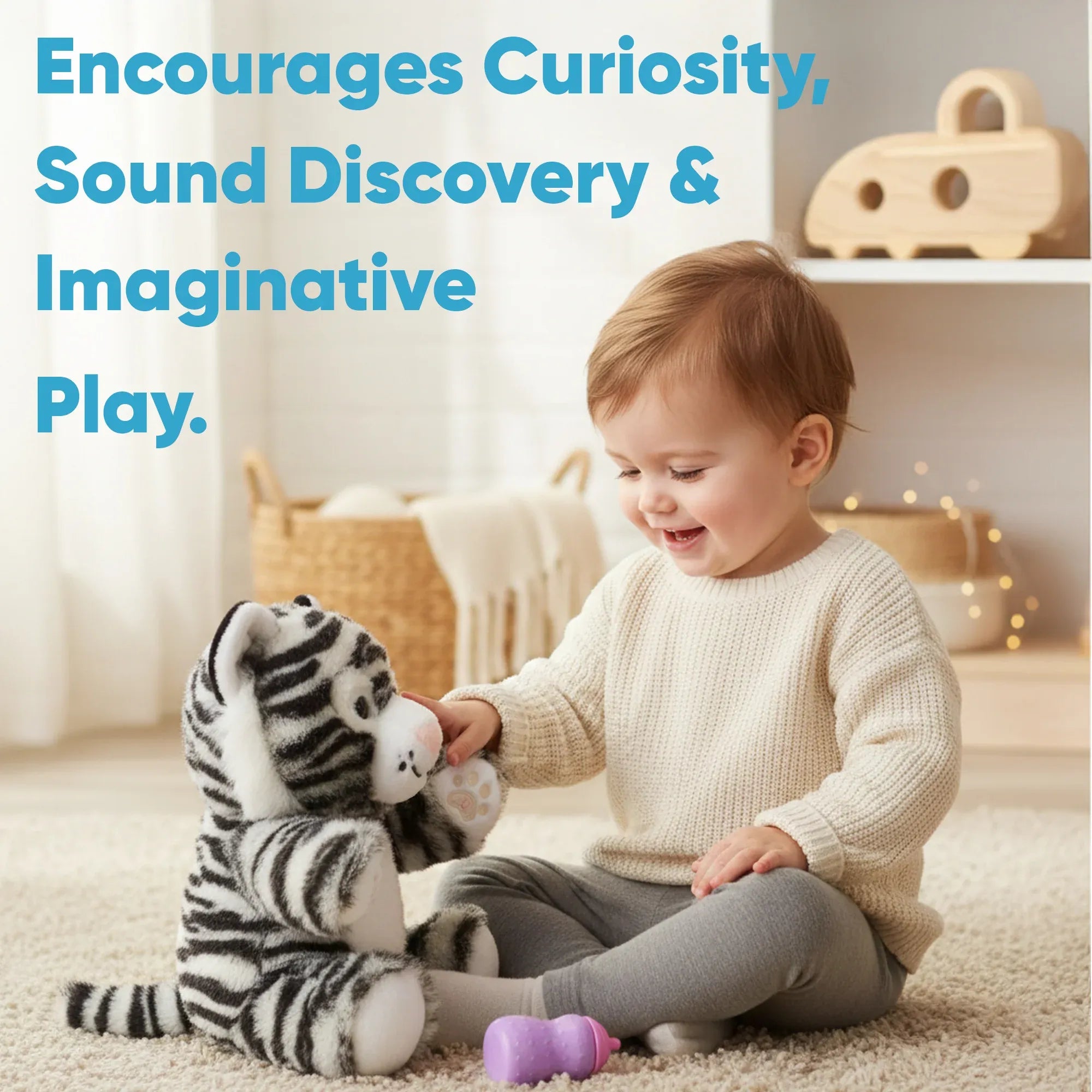 Interactive Tiger - Plush Feeding & Sleeping Simulation Toy