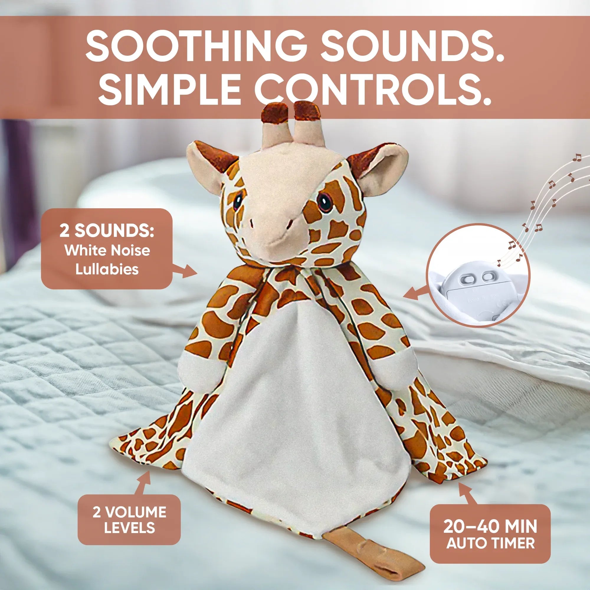 Aria the Giraffe - White Noise & Lullaby Comforter