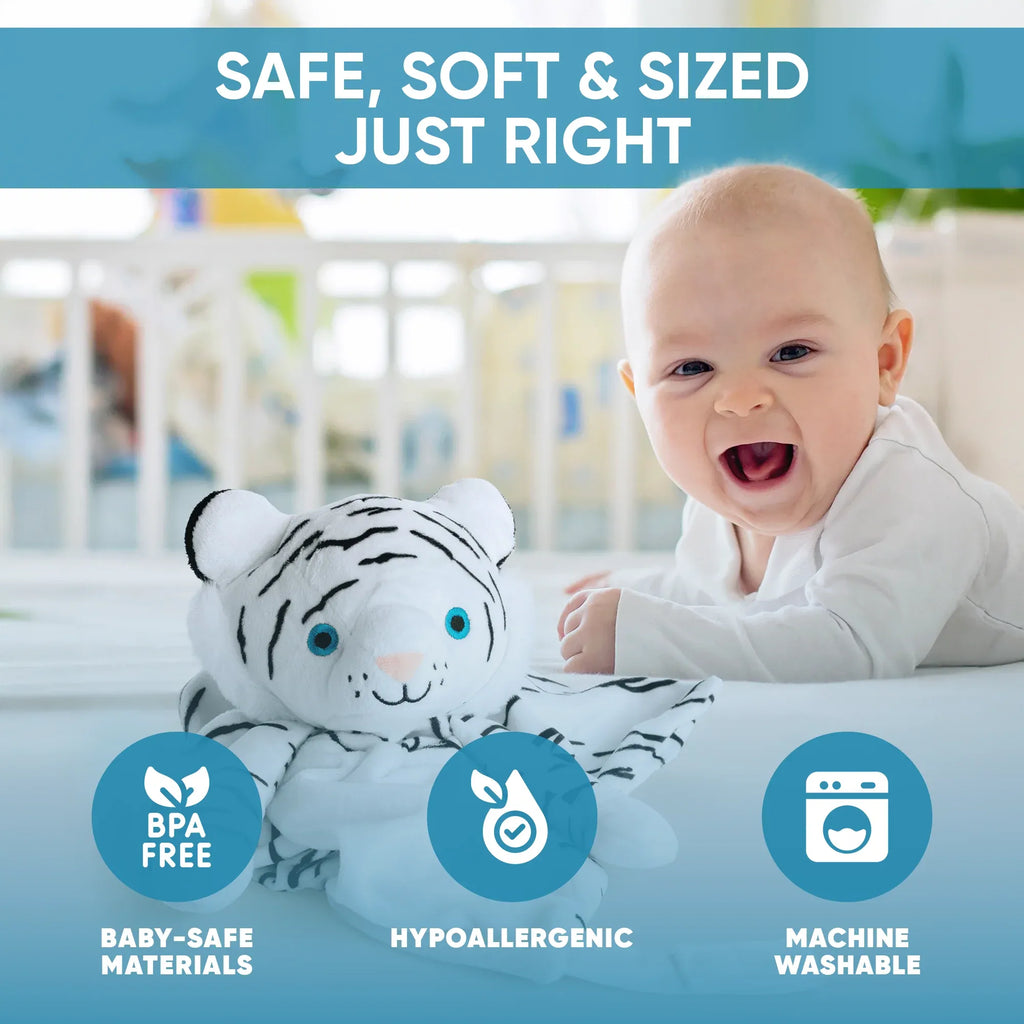 Delly the White Tiger - White Noise & Lullaby Comforter