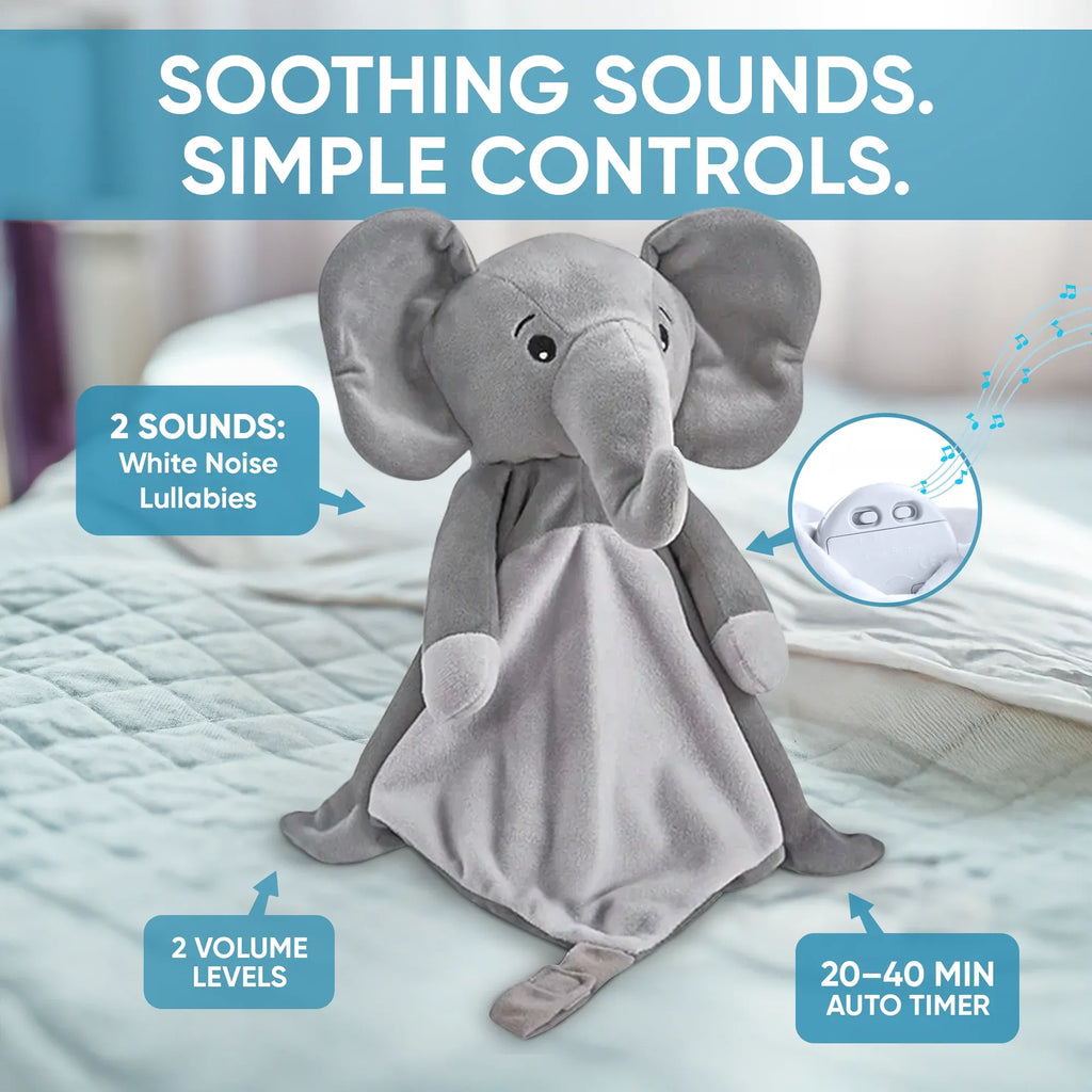 Ellie the Elephant - White Noise & Lullaby Comforter