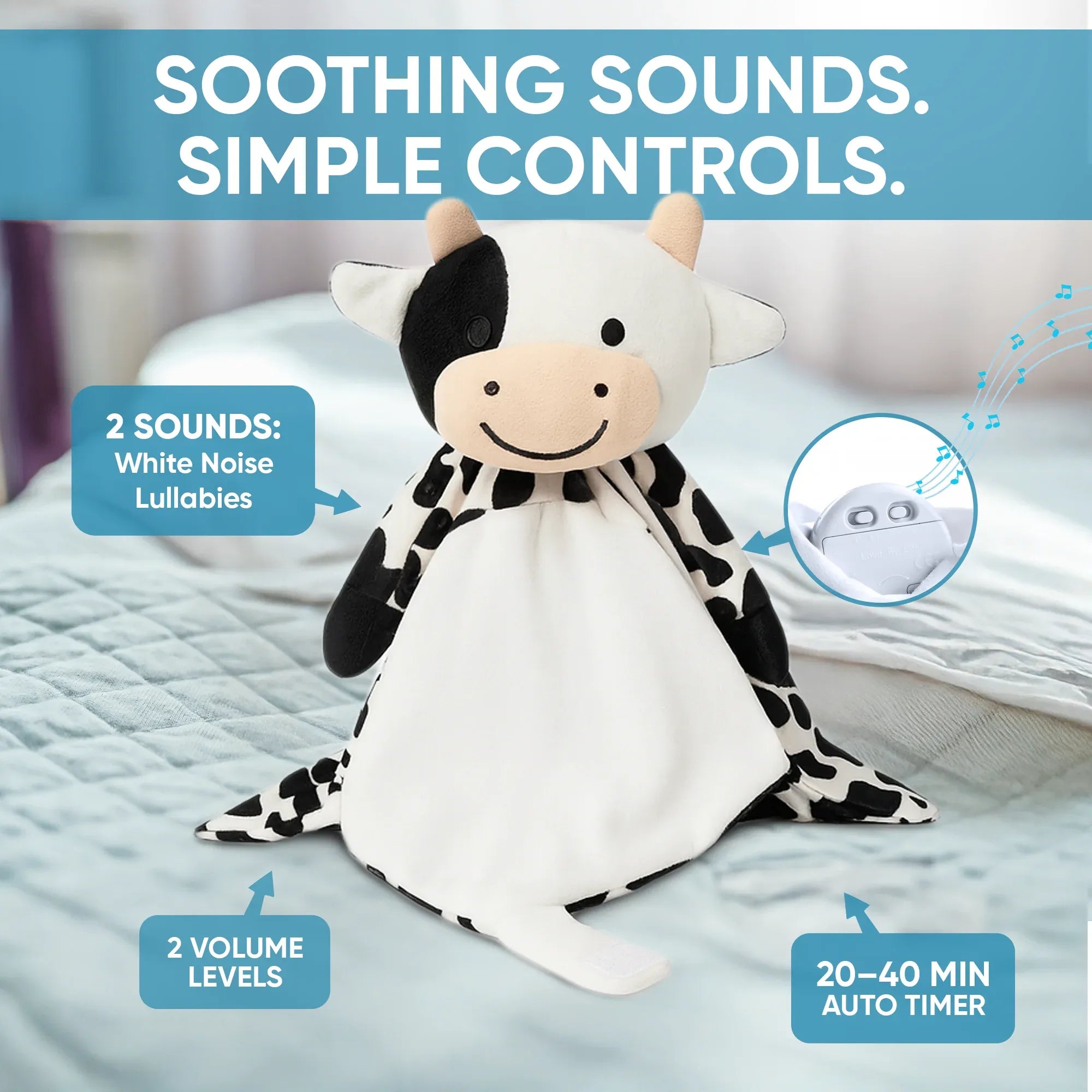 Lylah the Cow - White Noise & Lullaby Comforter