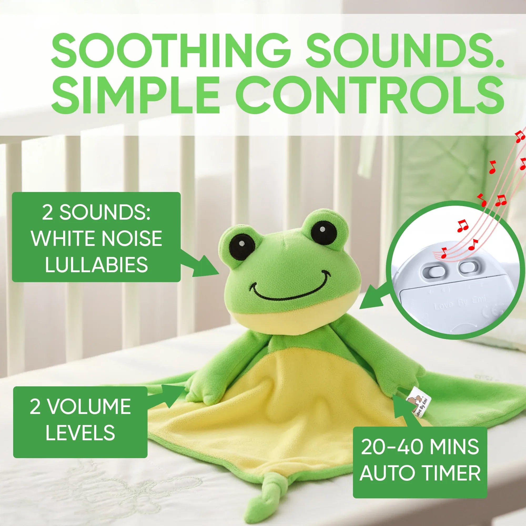 RaRa the Frog - White Noise & Lullaby Comforter