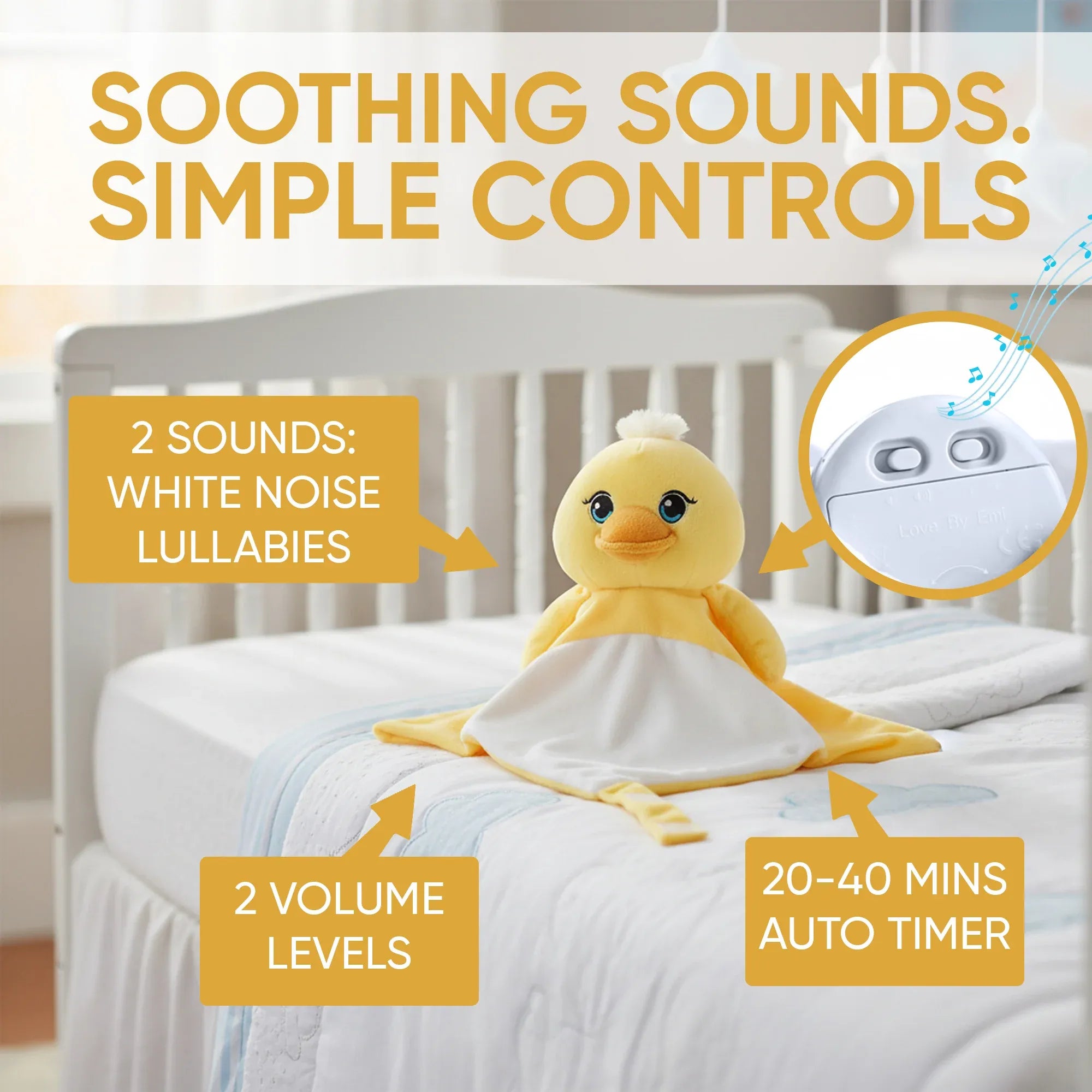 Zaylee the Duck - White Noise & Lullaby Comforter