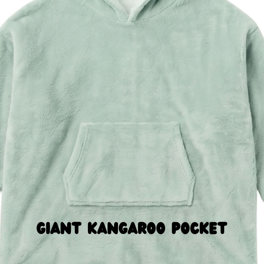 Kids Oversized Giant Wearable Blanket Hoodie Sherpa Fleece Sweatshirt Pullover - Solid Navy Blue Colour - One Size Fits All (AU/EU)