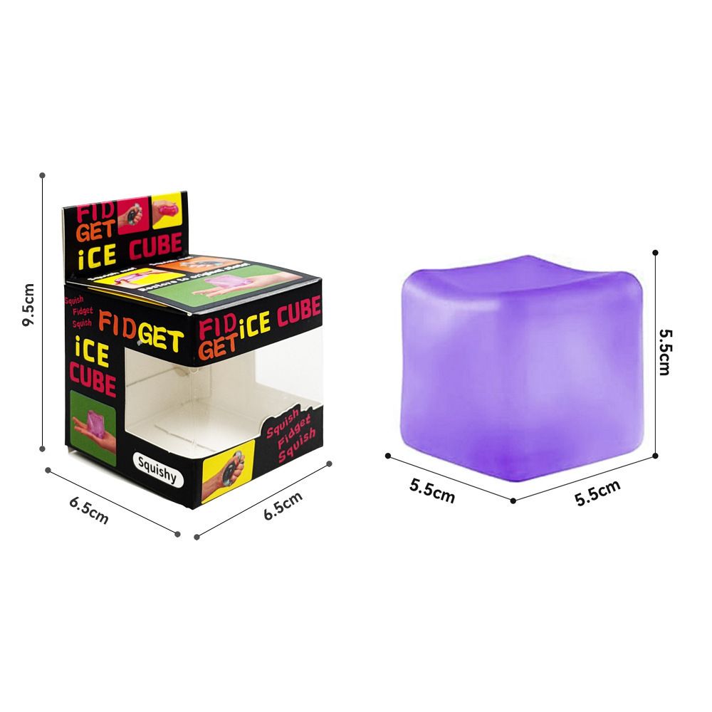 Ice Cube Squishy Toy 5.5*5.5cm Slow Rising Stress Relief Fidget Toy Soft Squeeze Sensory Toy for Kids and Adults(Purple)