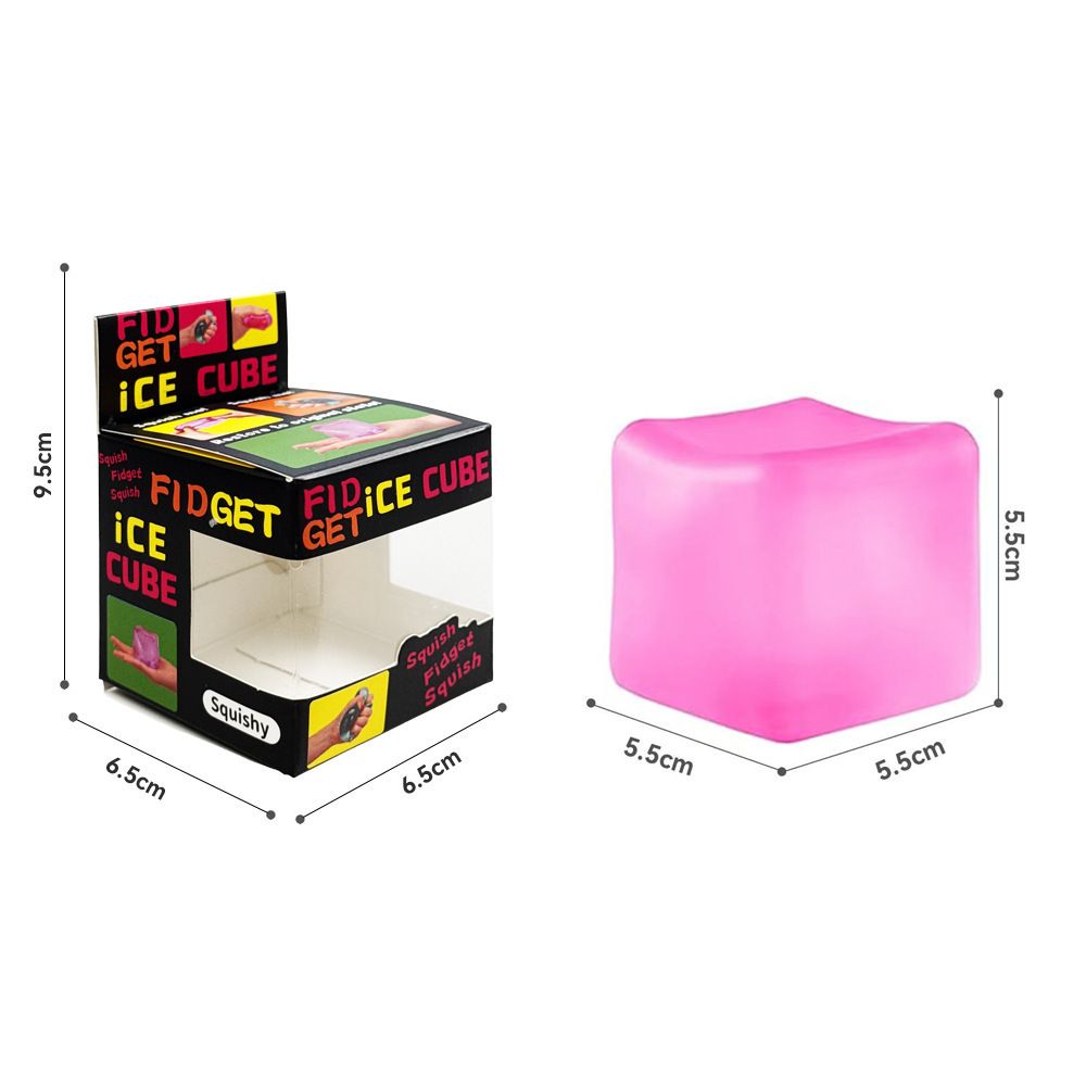 Ice Cube Squishy Toy 5.5*5.5cm Slow Rising Stress Relief Fidget Toy Soft Squeeze Sensory Toy for Kids and Adults(Pink)