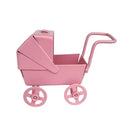 Adorable Baby Decorative Stroller Carriage Basket, Pink,Mini model scene accessories props Iron baby stroller