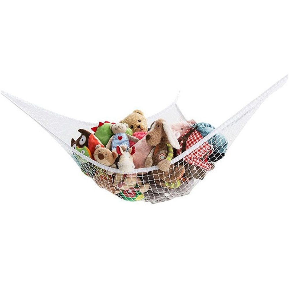 Jumbo Toy Hammock Stuffed Animals and Toy Storage Hammock Net 70" Wall Sling Corner Extra Large Kids Children Mesh Toy Net Organizer White（only mesh bag）