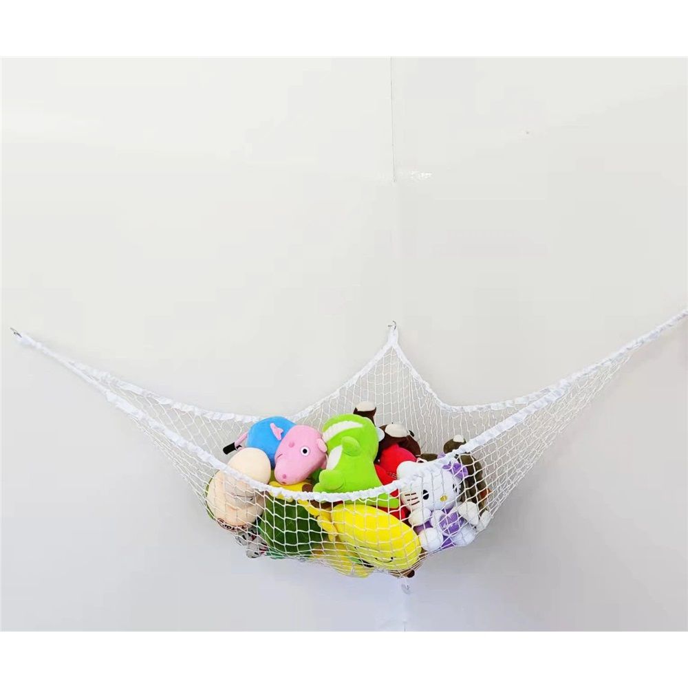Jumbo Toy Hammock Stuffed Animals and Toy Storage Hammock Net 70" Wall Sling Corner Extra Large Kids Children Mesh Toy Net Organizer White（only mesh bag）