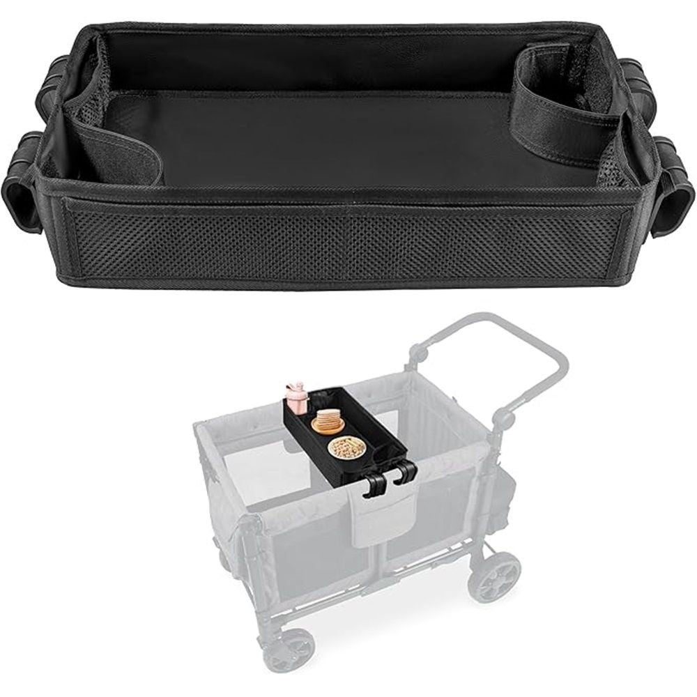 Stroller Snacks Tray for  Double Sided Bottom Padding - Storage Mesh Pockets - 2 Kid’s Cup Holders,Oxford cloth+ABS+PU  for Eating & Activities