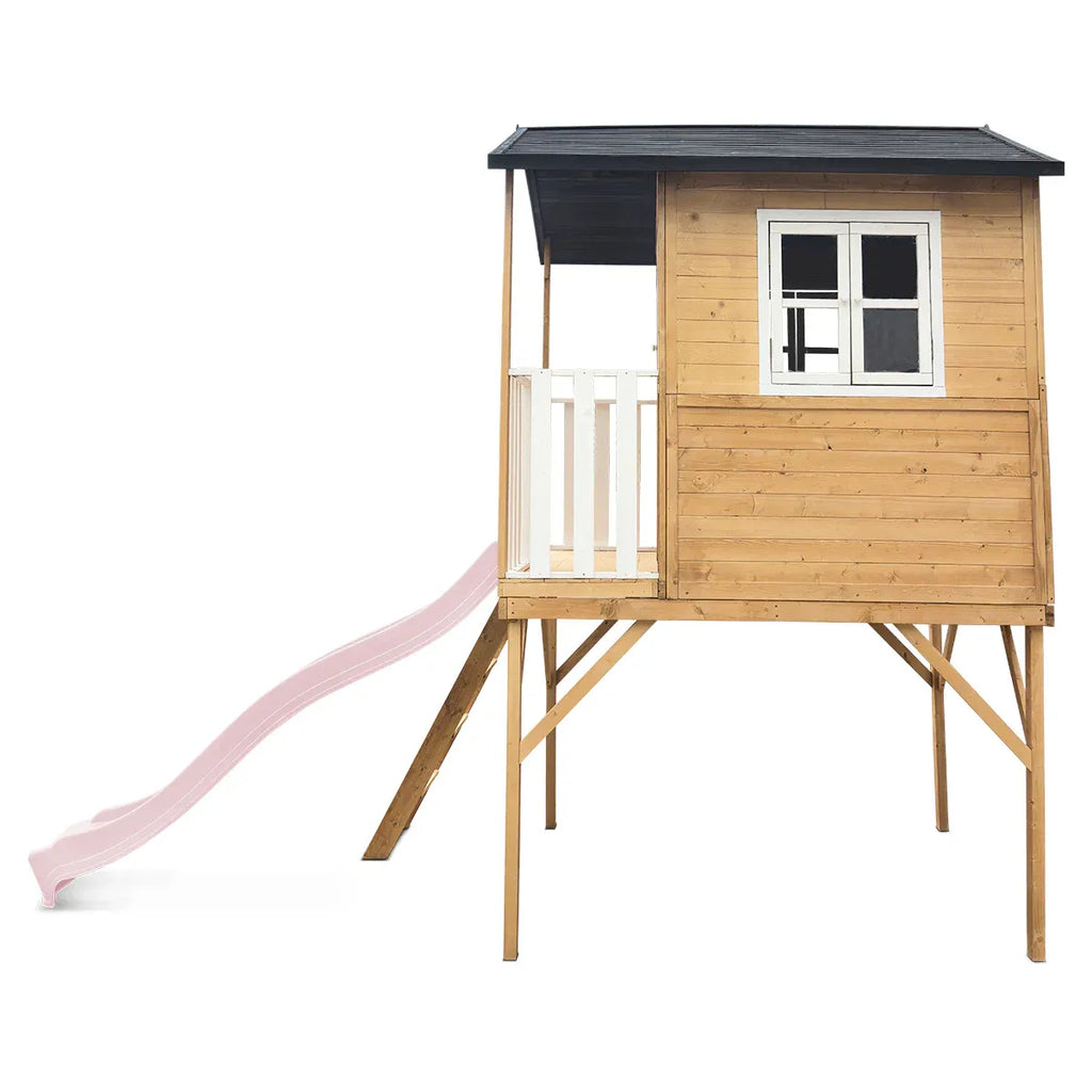 Lifespan Kids Burleigh Cubby House with 2.2m Slide (Pastel Pink)