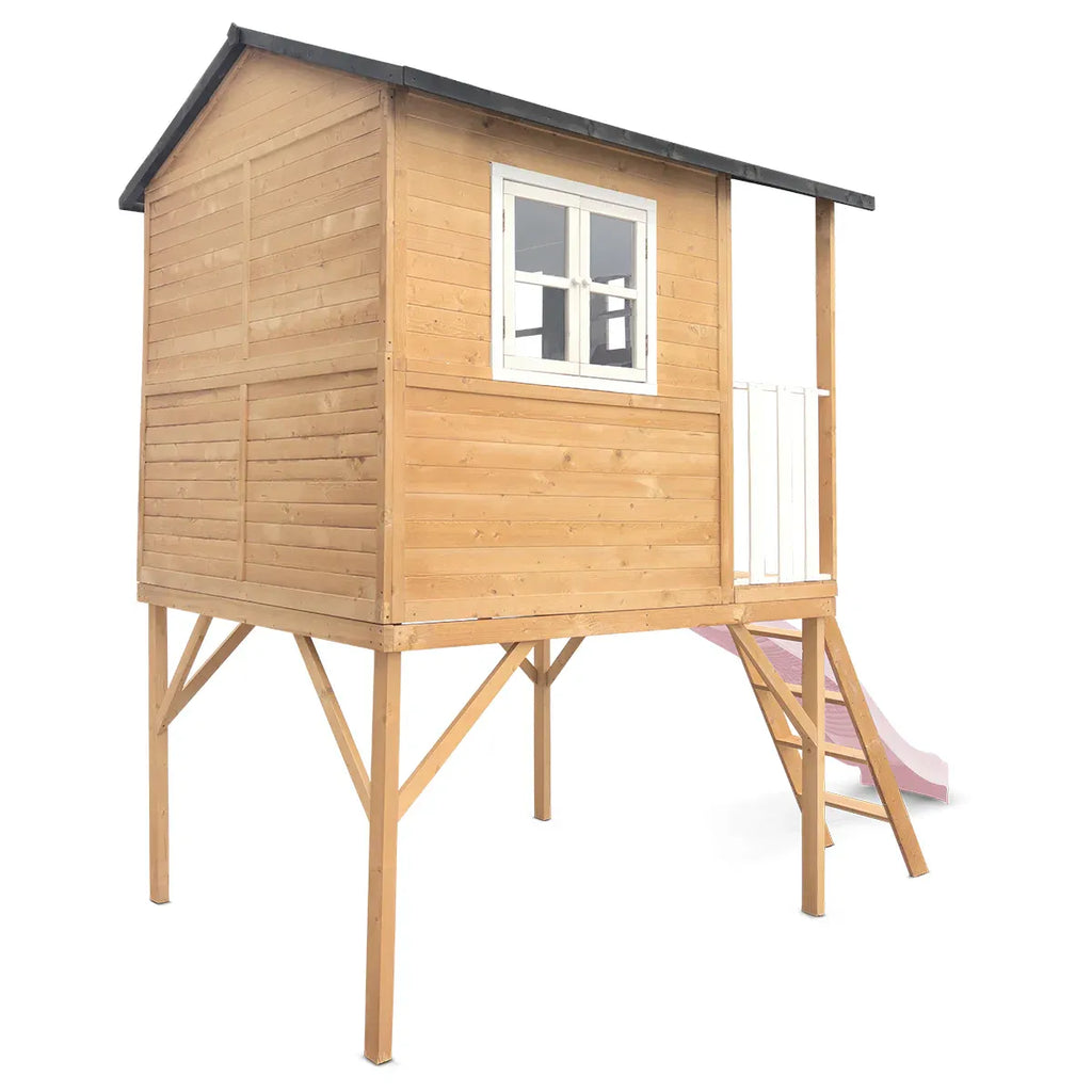 Lifespan Kids Burleigh Cubby House with 2.2m Slide (Pastel Pink)